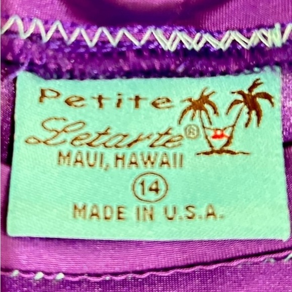 Letarte Purple Kids Swim Shirt rashguard turquoise Smiley Face upf 50 size 14 - Picture 3 of 4